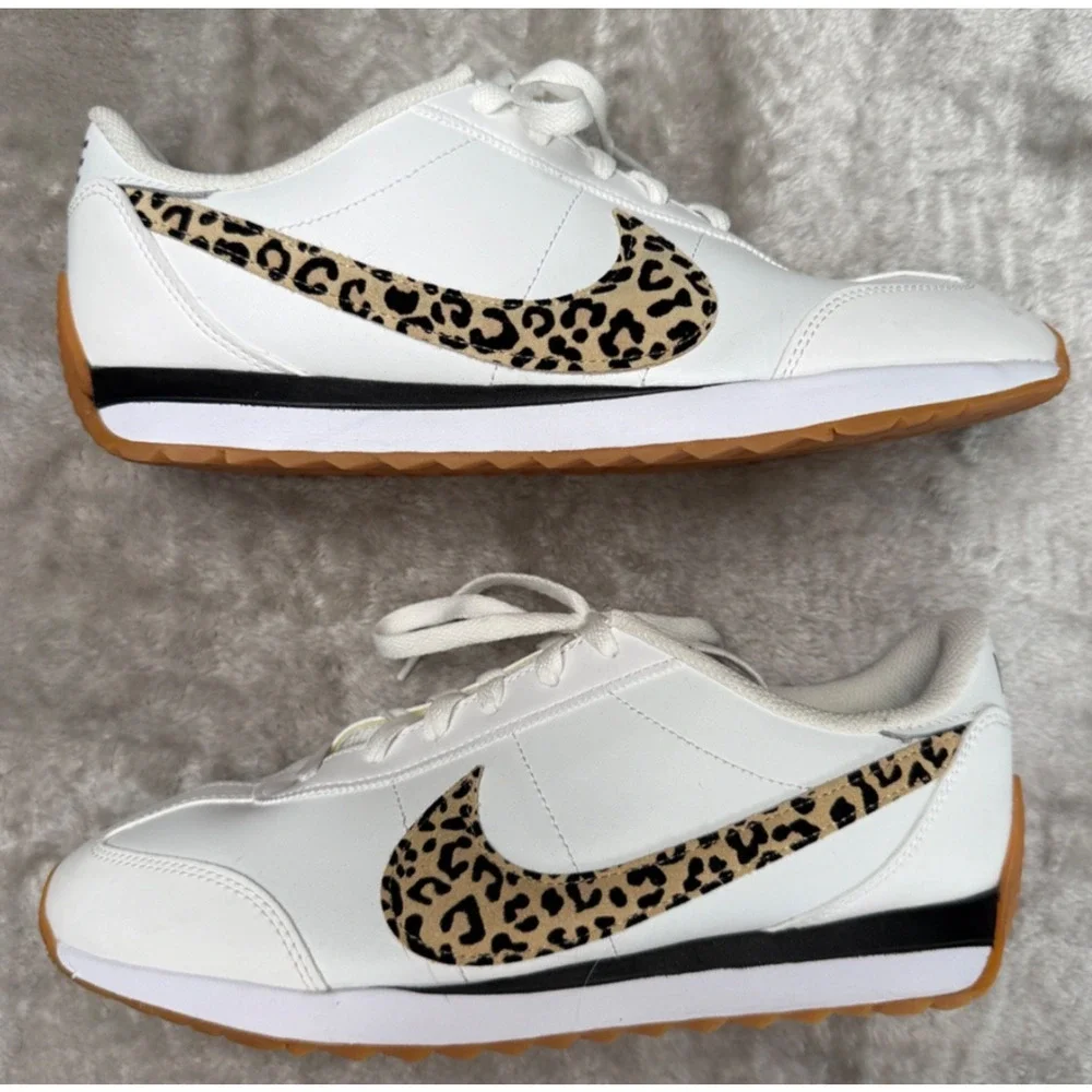 Nike Pacifica Summit White Leather Suede Animal Print Sneakers Womens Size 10.5